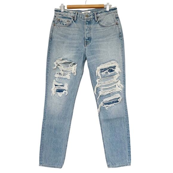 Grlfrnd Karolina Jeans Womens 30 x  High Rise Grunge 90s Boho Distressed NWT - Picture 1 of 7